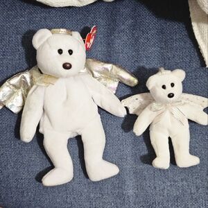 Ty Beanie Babies Halo The Angel Bear II and Harold